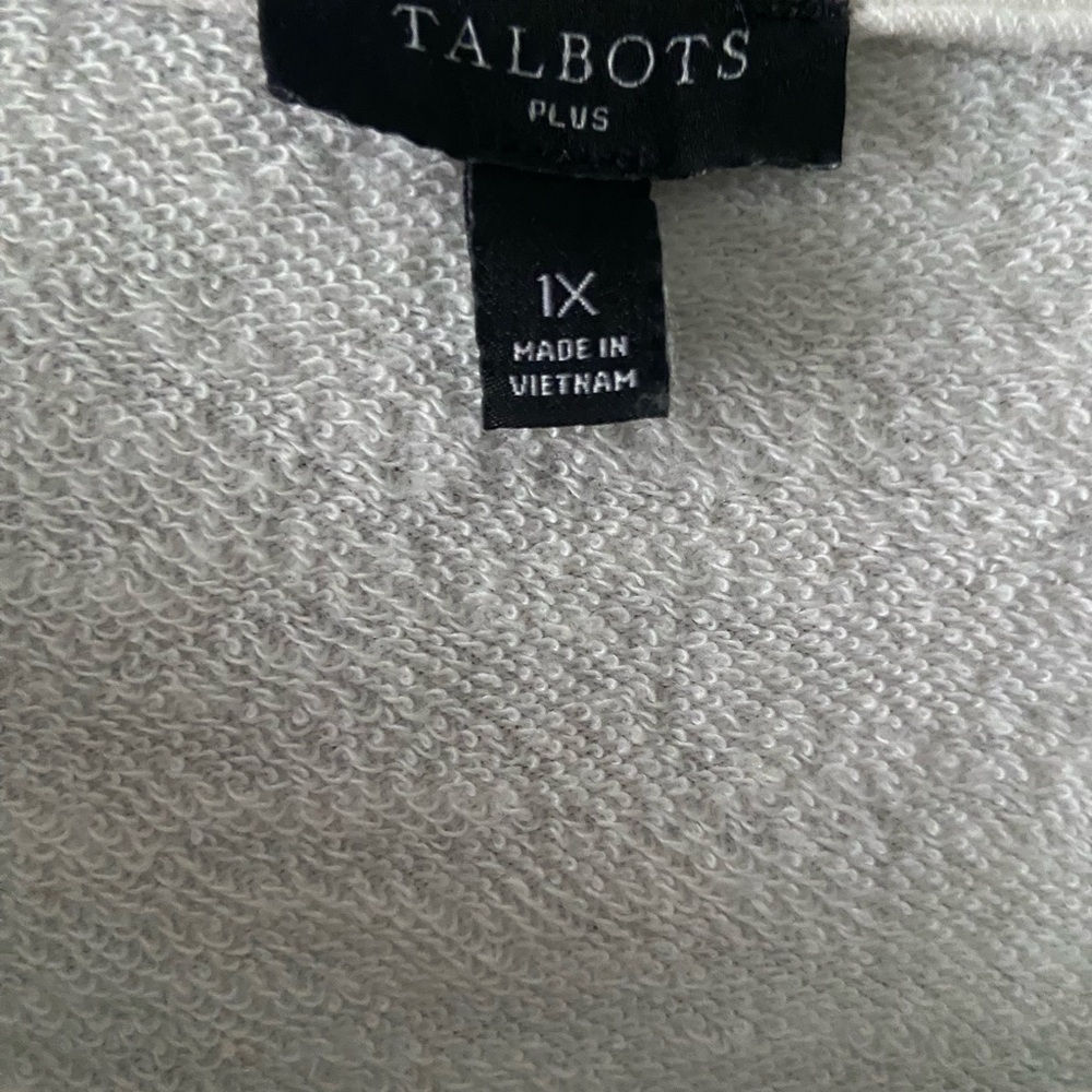 Talbots Plus Lightweight Blues Ombré French Terry Knit Top - 1X - Picture 2 of 3